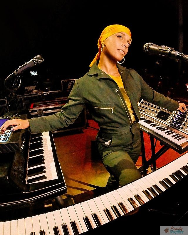 Alicia Keys at the studio