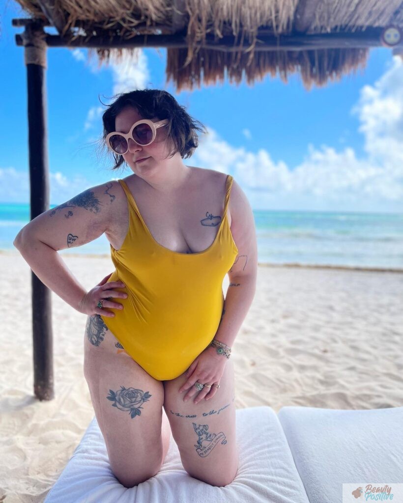 Dunham in bathing suit