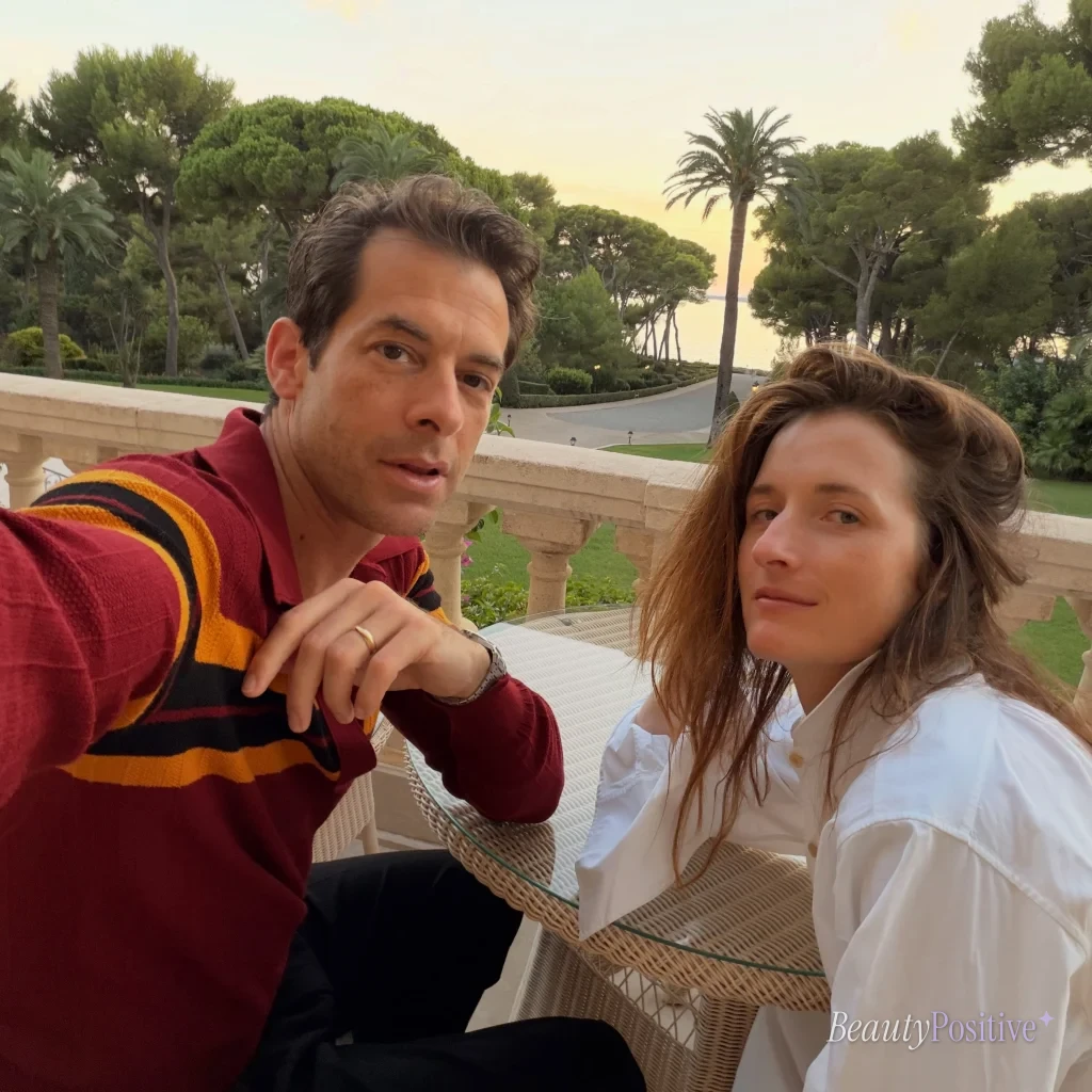 Mark Ronson and Grace Gummer sitting together outdoors, from his Instagram