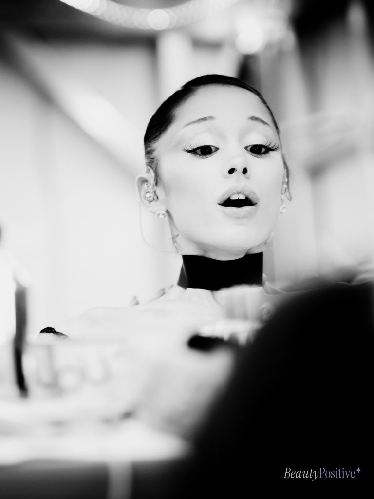 Ariana Grande getting ready backstage, from her Instagram