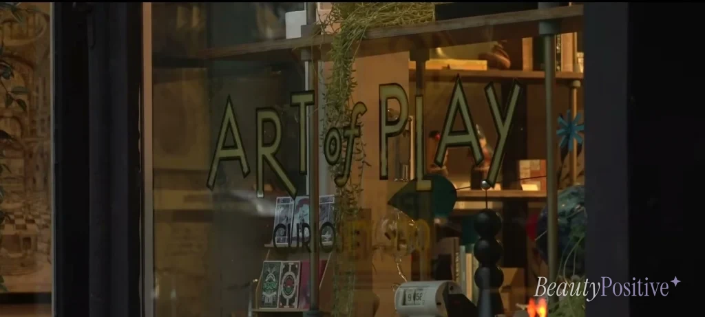 Art of Play's storefront on Atlantic Avenue, Brooklyn, as filmed by CBS New York.