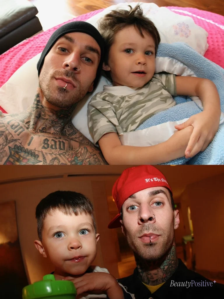Travis with his son, from his Instagram, October 2026.