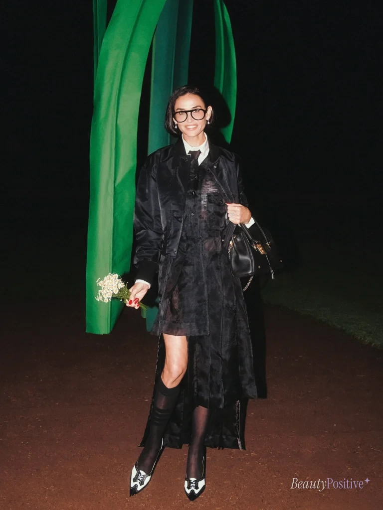 At Thom Browne's spring 2027 show in New York, from her Instagram.