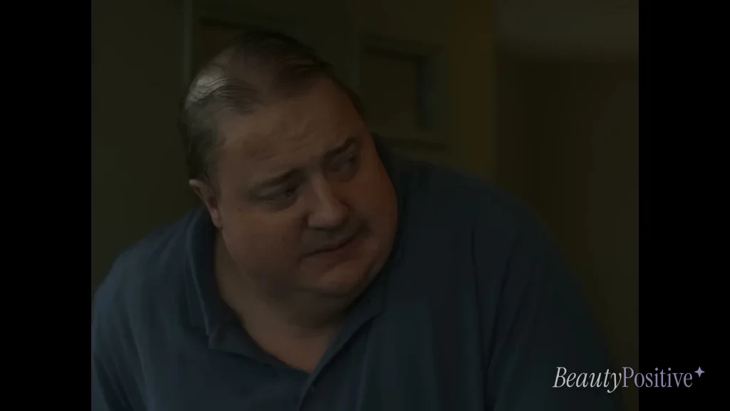 Fraser as Charlie in The Whale, in prosthetics that weighed up to 300 pounds
