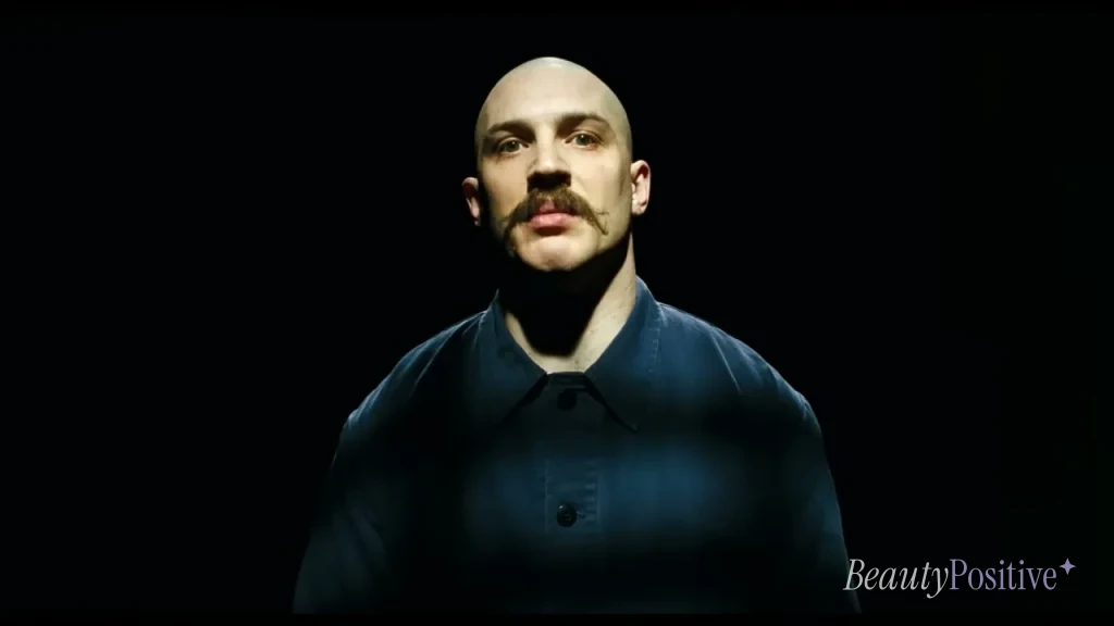 Hardy as Charles Bronson, from the Bronson trailer: two and a half stone in a couple of weeks, by his account