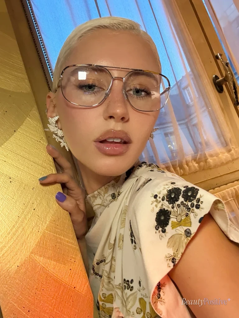 The bleached pixie before the show: Iris Law in a selfie she posted on October 7