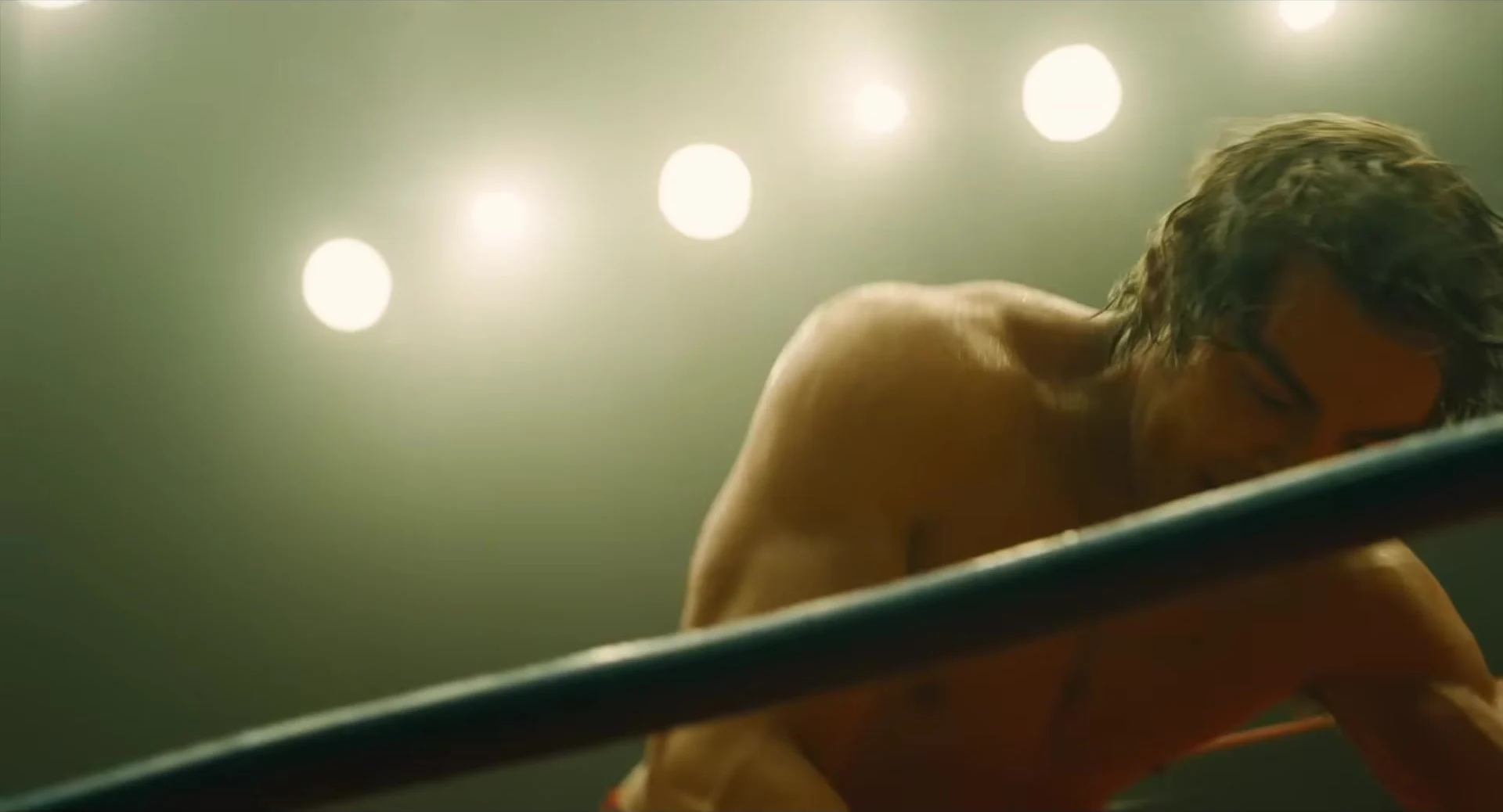 Zac Efron as Kevin Von Erich on the ropes in The Iron Claw, official trailer, October 2023