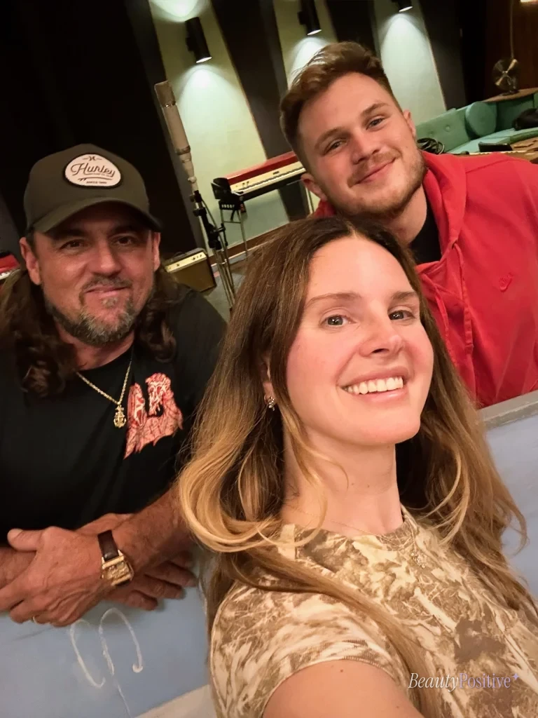 Lana Del Rey in the studio after finishing a new song.