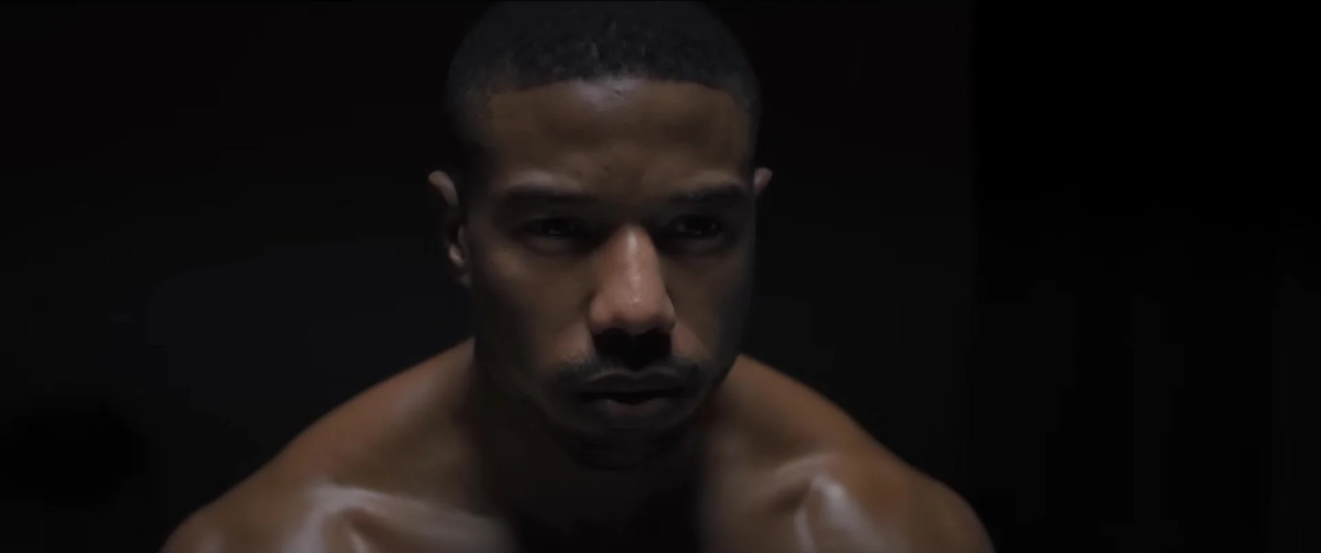 Michael B. Jordan in the Creed II trailer (2018), the year he said he got up to 197 pounds