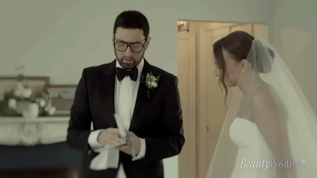 Father and bride: the wedding footage in the Temporary video.