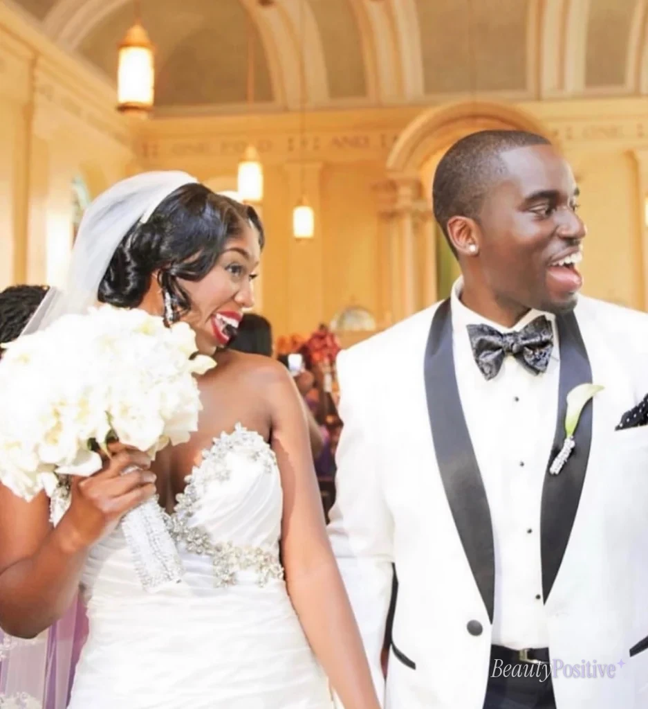 Wendy and Eddie Osefo on their wedding day