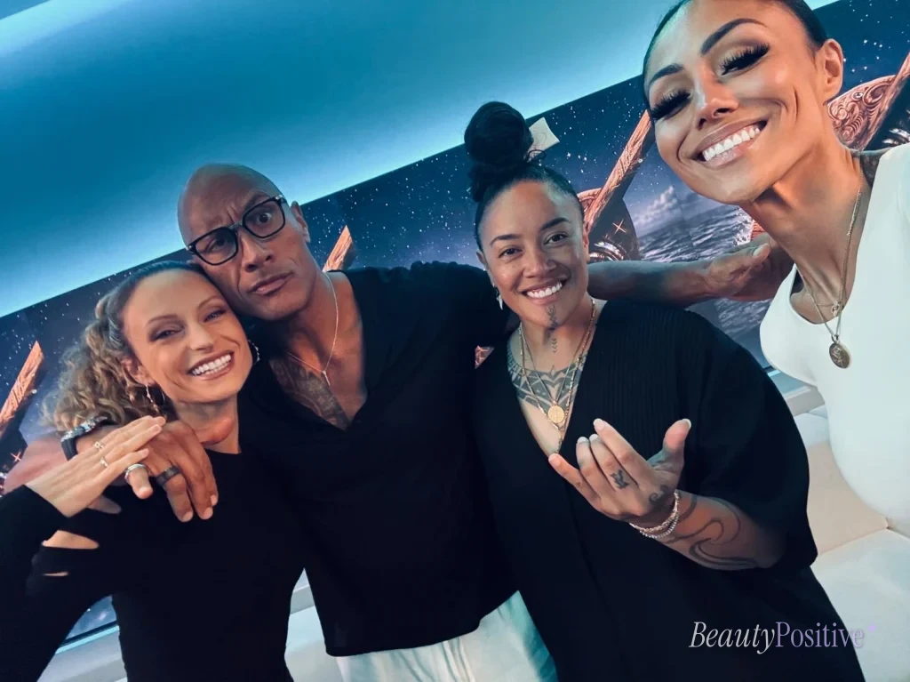 Hashian with Johnson and the artists on the Moana album, from her Instagram.