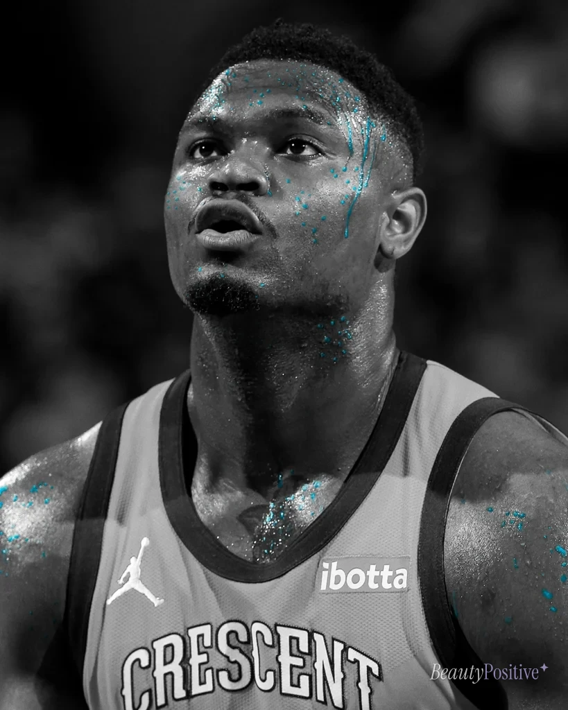 In Pelicans colors for Gatorade, from his Instagram.