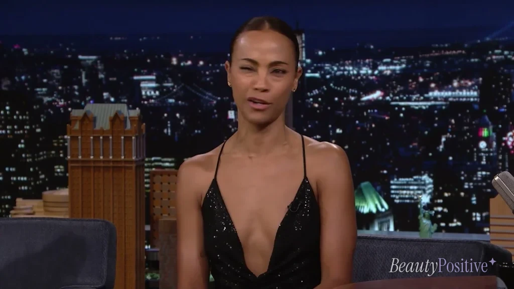 Saldaña on The Tonight Show, talking Avatar: The Way of Water.